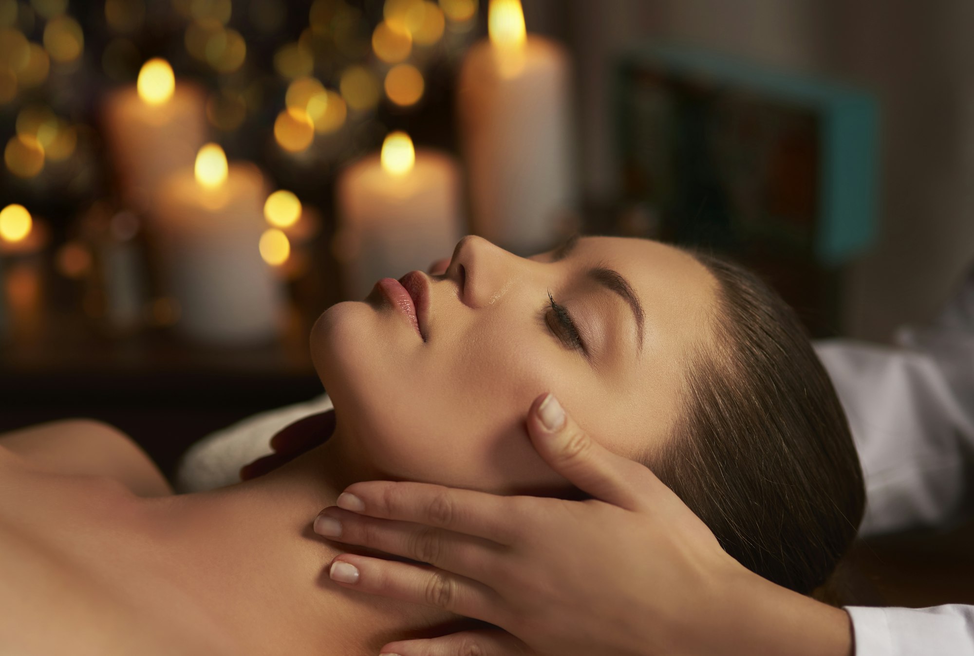 Tranquil scene of woman at Spa